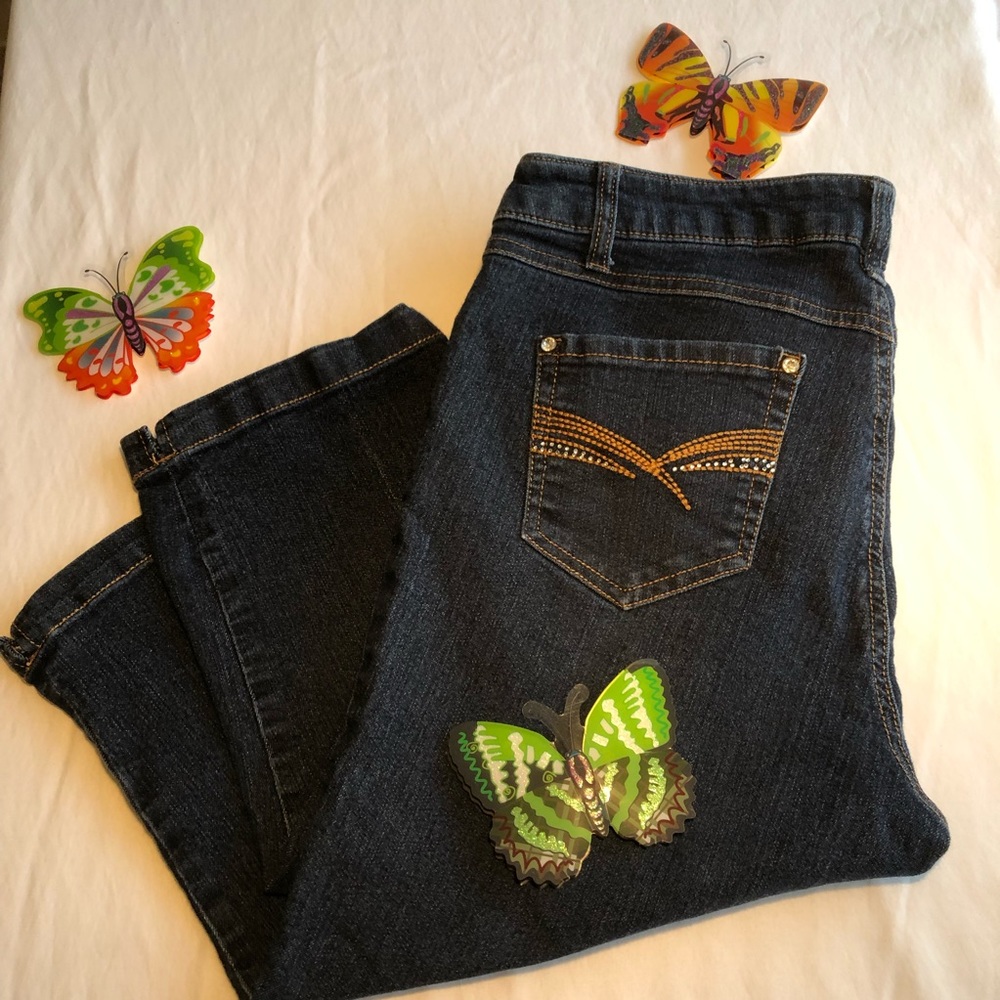 Sound/Style by Beau Dawson Comfort Stretch Cropped Jeans, Capri, Size 10